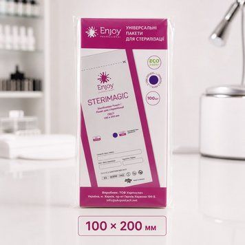 Пакеты для стерилизации Enjoy 100*200 розовые 100 шт 28530 фото