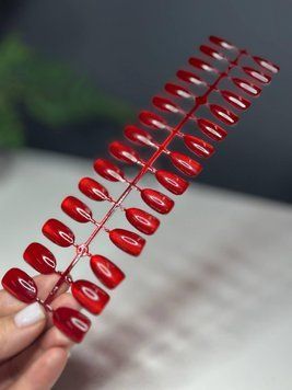 Гелеві тіпси форма овал з ефектом &laquo;Котяче око&raquo; червоні (1 пластина) 26855 фото