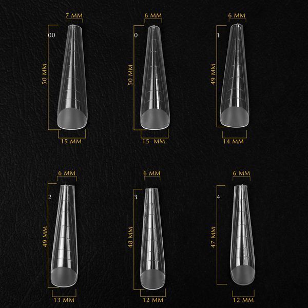 Верхние формы для наращивания длинный, готический миндаль Komilfo Top Nail Forms, 130 шт 27883 фото