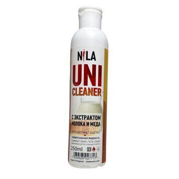 Жидкость для снятия гель лака, акрила, декора Nila Uni-Cleaner 250 мл Молоко и Мёд 19139 фото