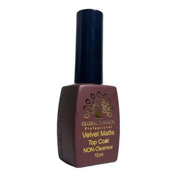 Матовый топ без липкого слоя Global Fashion Velvet Matte Top Coat Non-Cleanser 12 мл 22277 фото