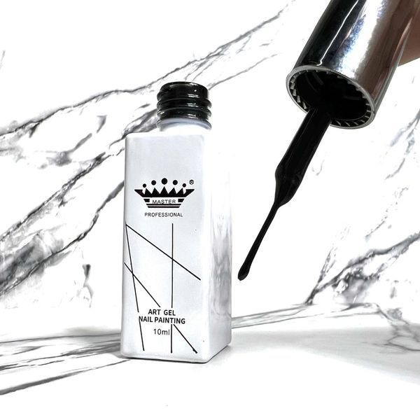Гель краска для ногтей Master Professional Art Gel черная 10 мл 22262 фото