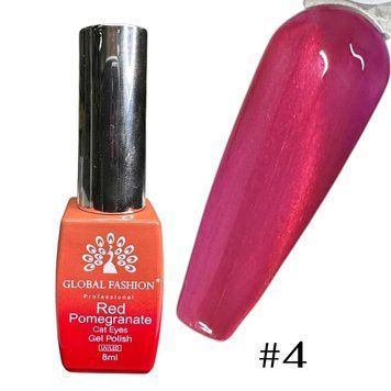 Гель-лак с магнитным эффектом &laquo;Котячий глаз&raquo; Global Fashion Red Pomegranate, 8 мл, No04 27000 фото