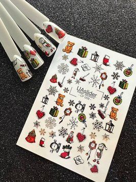 Новогодние наклейки для ногтей CF- 009 26459 фото